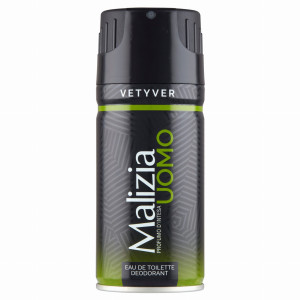 Malizia Uomo Vetiver 150 ml – dezodorant w sprayu dla mężczyzn o drzewno-aromatycznym zapachu