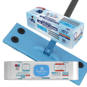 Mr. OXY Mop + Mr. OXY chusteczki nawilżane 50 sztuk + Fresh One Mop Bryza 50 sztuk – skuteczność i świeżość w jednym zestawie