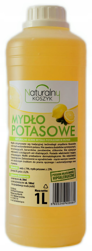 Solup Mydło Potasowe Naturalny Koszyk 1 l – szare, naturalne mydło do wszechstronnych zastosowań domowych