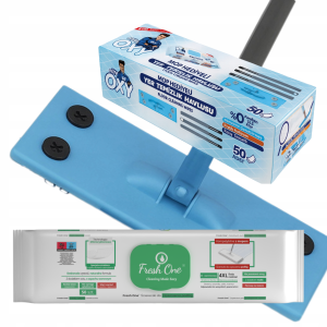 Mop Mr. Oxy + chusteczki nawilżane Mr. Oxy Mop 50 sztuk + Fresh One Mop Sosna 50 sztuk