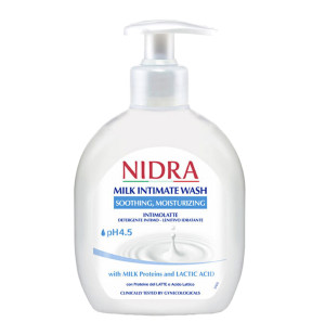 Nidra mleczny płyn do higieny intymnej z kwasem mlekowym delikatny 300 ml