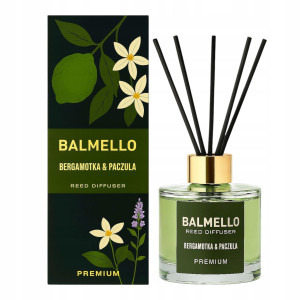 Balmello Bergamotka i Paczula patyczki zapachowe 120 ml premium do wnętrz