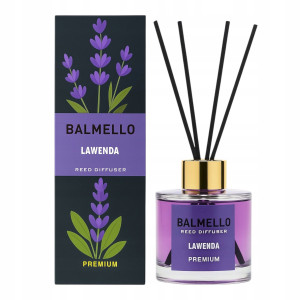 Balmello Lawenda patyczki zapachowe 120 ml premium relaks do wnętrz domu