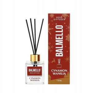 Balmello Cynamon i Wanilia patyczki zapachowe premium 110 ml do wnętrz domu