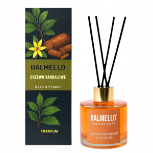 Balmello Drzewo sandałowe patyczki zapachowe premium 120 ml do wnętrz SPA