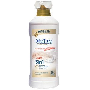 Gallus Sensitive 3in1 2L – żel do prania dla wrażliwej skóry, 57 prań, bezzapachowy, formuła 3w1