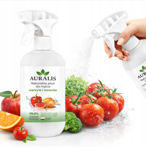 Auralis Naturalny płyn do mycia warzyw i owoców 500 ml do dokładnego oczyszczania
