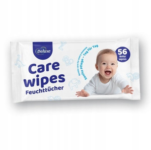Deluxe Care Wipes Chusteczki Nawilżane Dla Dzieci 56 szt