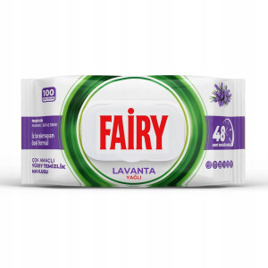 Wielofunkcyjne Chusteczki Czyszczące Fairy z Olejkiem Lawendowym (100 sztuk)