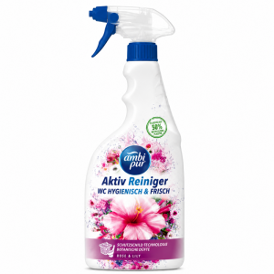 Ambi Pur WC Active Clean spray do czyszczenia WC Rose & Lily 750 ml