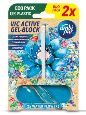 Ambi Pur WC Active Gel Block Water Flowers zawieszka do WC 2 x 45 g
