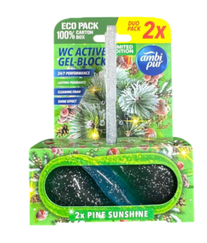 Ambi Pur WC Active Gel Block Pine Sunshine zawieszka do WC 2 x 45 g