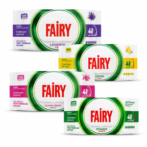 4x zestaw chusteczek do sprzątania Fairy lawenda, cytryna, białe mydło, lilia