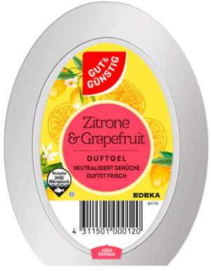 Gut & Günstig Duftgel Zitrone Grapefruit odświeżacz powietrza żel cytryna grejpfrut
