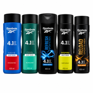 Reebok Men zestaw żeli pod prysznic 5 × 400 ml Move Cool Refresh Inspire Reload