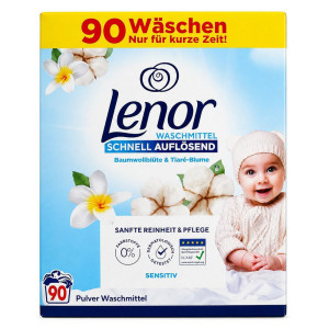 Lenor Sensitiv proszek do prania 90 prań Baumwollblüte Tiaré-Blume