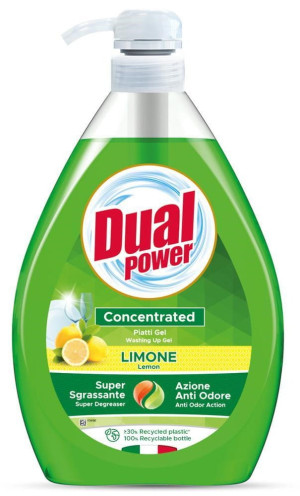 Dual Power Limone 1000 ml – włoski płyn do mycia naczyń o świeżym zapachu cytryny