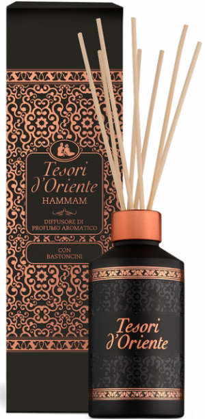 Tesori d'Oriente Hammam 200 ml – patyczki zapachowe z nutami orientalnymi, aromaterapia inspirowana tradycją hammamu