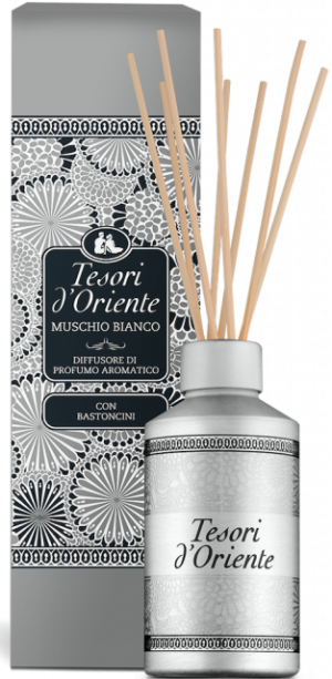 Tesori d'Oriente Muschio Bianco 200 ml – patyczki zapachowe z nutami białego piżma, elegancka aromaterapia
