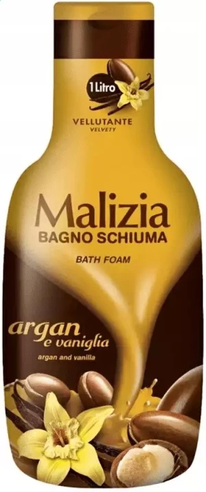 Malizia Argan Vanilia 1L włoski płyn do kąpieli o zapachu argan i wanilia
