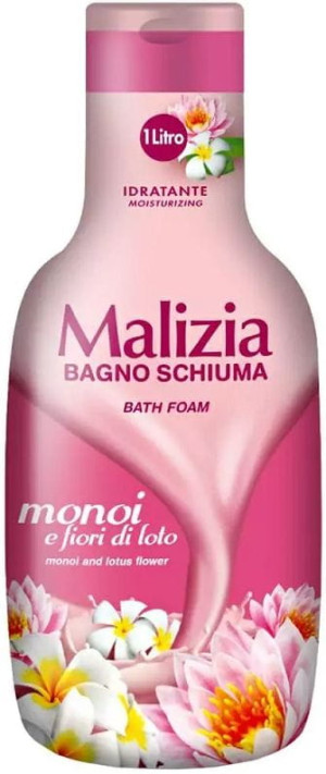 Malizia Monoi Fior di Lolo 1L włoski płyn do kąpieli o zapachu olejek monoi i kwiat lotosu