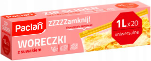 Paclan woreczki strunowe z suwakiem 1l 20sztuk torebki na żywność kosmetyk