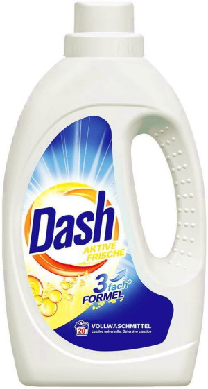 Dash Alpen Frische 1,1L – niemiecki płyn do prania, 20 prań, świeżość alpejskiego powietrza i skuteczne usuwanie plam