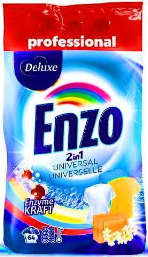 Deluxe Enzo Universal 4,5 kg – Proszek do prania uniwersalny, 64 prania, do białych i kolorowych tkanin