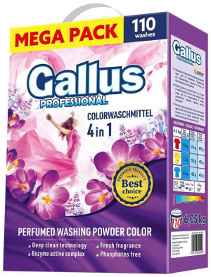 Gallus Professional Color 6,05 kg – Proszek do prania kolorów, 110 prań, profesjonalna ochrona barw