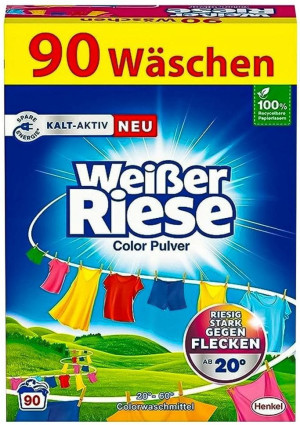 Weißer Riese Color 4,5 kg – niemiecki proszek do prania kolorowego, 90 prań, intensywna świeżość i ochrona kolorów