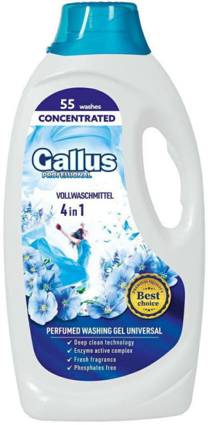 Gallus Universal 1,98L – żel do prania uniwersalny, 55 prań, skuteczność od 20°C i świeży zapach