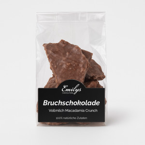 Bruchschokolade - Vollmilch Macadamia Crunch 150g | handgemacht | Emilys Chocolaterie