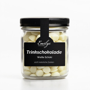Edle Trinkschokolade weiße Schokolade Handgemacht 160g | Emilys Chocolaterie