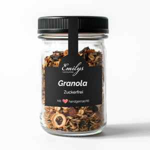 Premium Granola Zuckerfrei 150g | handgemacht ohne Zusatzstoffe | Emilys Chocolaterie