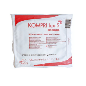 Kompres z gazy jałowy 17N8W 10x10cm a'3szt KOMPRI LUX S Zarys
