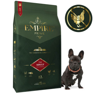 Monobiałkowa karma dla dorosłych buldogów francuskich - hipoalergiczna - bez kurczaka 12kg Empire Prime