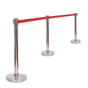 Słupek odgradzający z taśmą czerwona 200cm