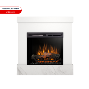 Kominek elektryczny Warmtec Diro wkład Dimplex 23" XHD Optiflame - biały, marmur crystal