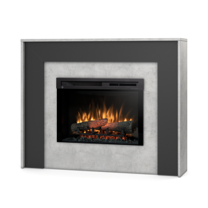 Kominek elektryczny Warmtec Zuni wkład Dimplex 26" XHD Optiflame - beton, czarny