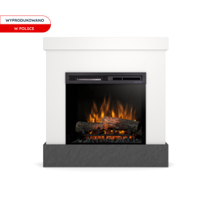 Kominek elektryczny Warmtec Diro wkład Dimplex 23" XHD Optiflame - biały, łupek scivaro