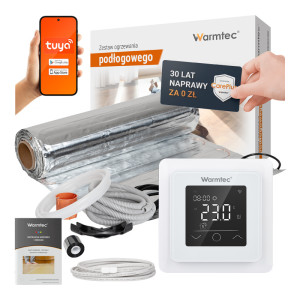 Zestaw ogrzewania podłogowego pod płytki Warmtec AL-100/ZTS Biały 10,0m² 150W/m² Wi-Fi
