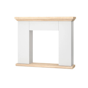 Portal kominkowy Warmtec Norte - Biały / Dąb Sonoma