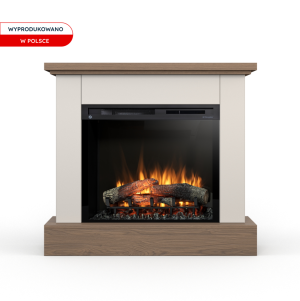 Kominek elektryczny Warmtec Jukon wkład Dimplex 28" XHD Optiflame - kaszmirowy, dąb Casella brązowy