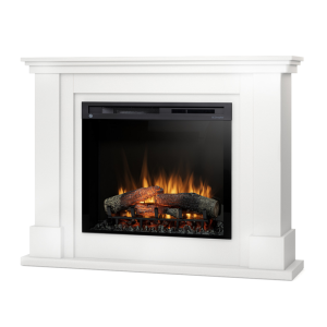 Kominek elektryczny Warmtec Luena wkład Dimplex 28" XHD Optiflame - biały połysk