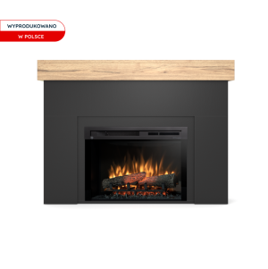 Kominek elektryczny Warmtec Aven wkład Dimplex 26" XHD Optiflame - czarny, jasny dąb