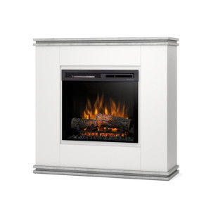 Kominek elektryczny Warmtec Vena wkład Dimplex 23" XHD Optiflame - biały mat, beton