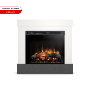 Kominek elektryczny Warmtec Diro wkład Dimplex 28" XHD Optiflame - biały, łupek scivaro