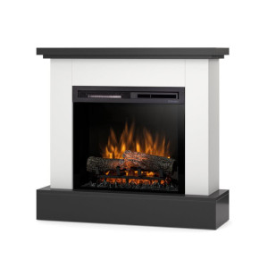 Kominek elektryczny Warmtec Jukon wkład Dimplex 23" XHD Optiflame - biały mat, czarny