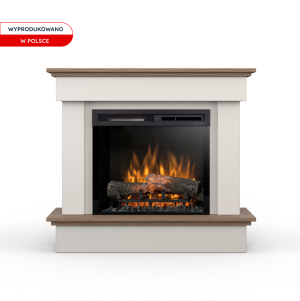 Kominek elektryczny Warmtec Tormes wkład Dimplex 28" XHD Optiflame - kaszmirowy, dąb Casella brązowy
