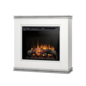 Kominek elektryczny Warmtec Vena wkład Dimplex 28" XHD Optiflame - biały mat, beton